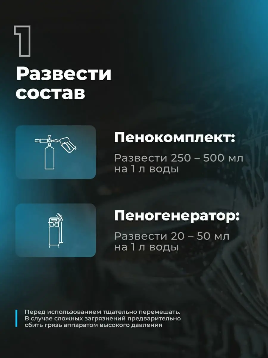 Автошампунь для бесконтактной мойки Light LAVR, 1 л  Ln2301 2