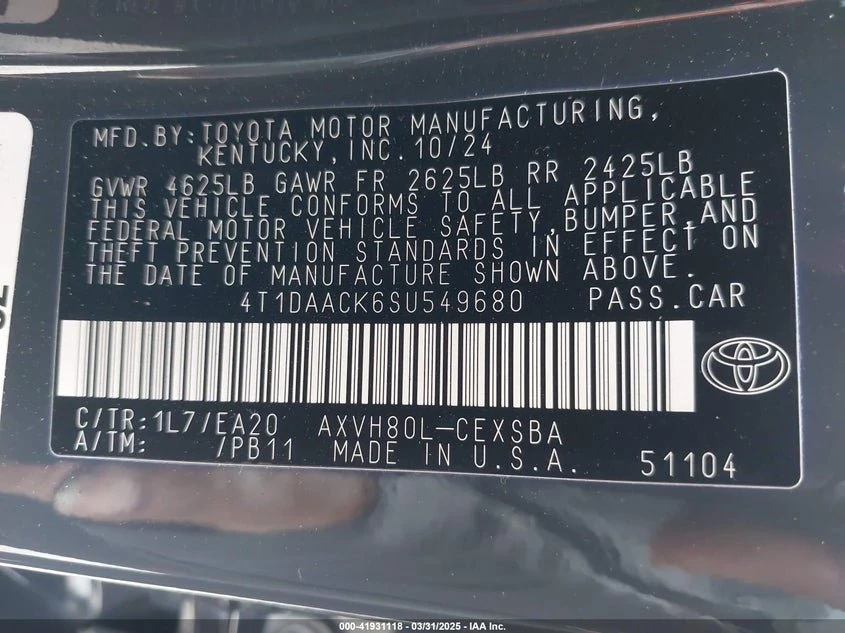2025 Toyota Camry Se 17
