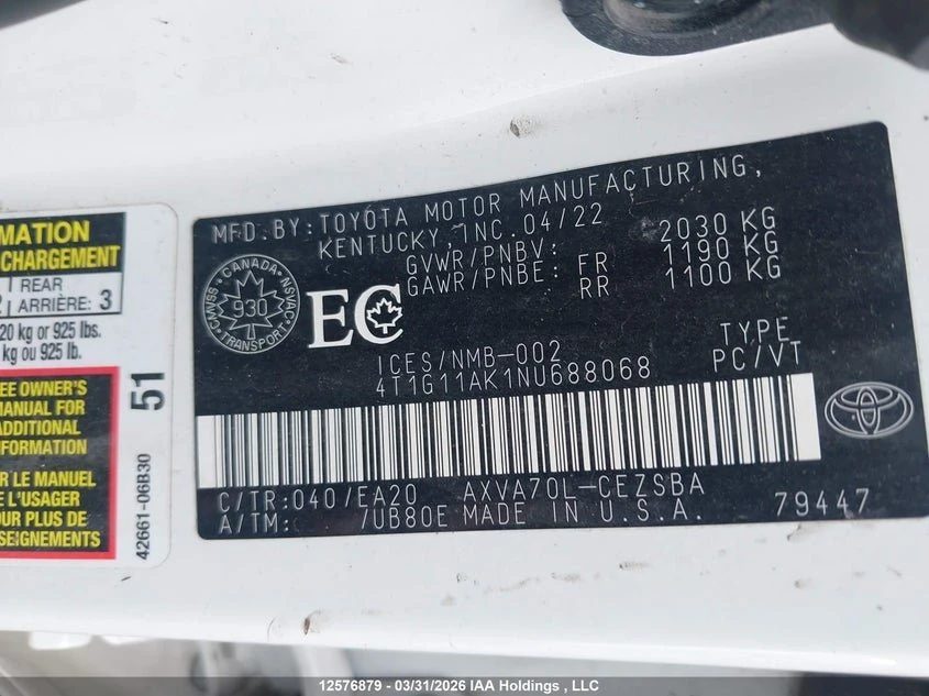 2022 Toyota Camry 15