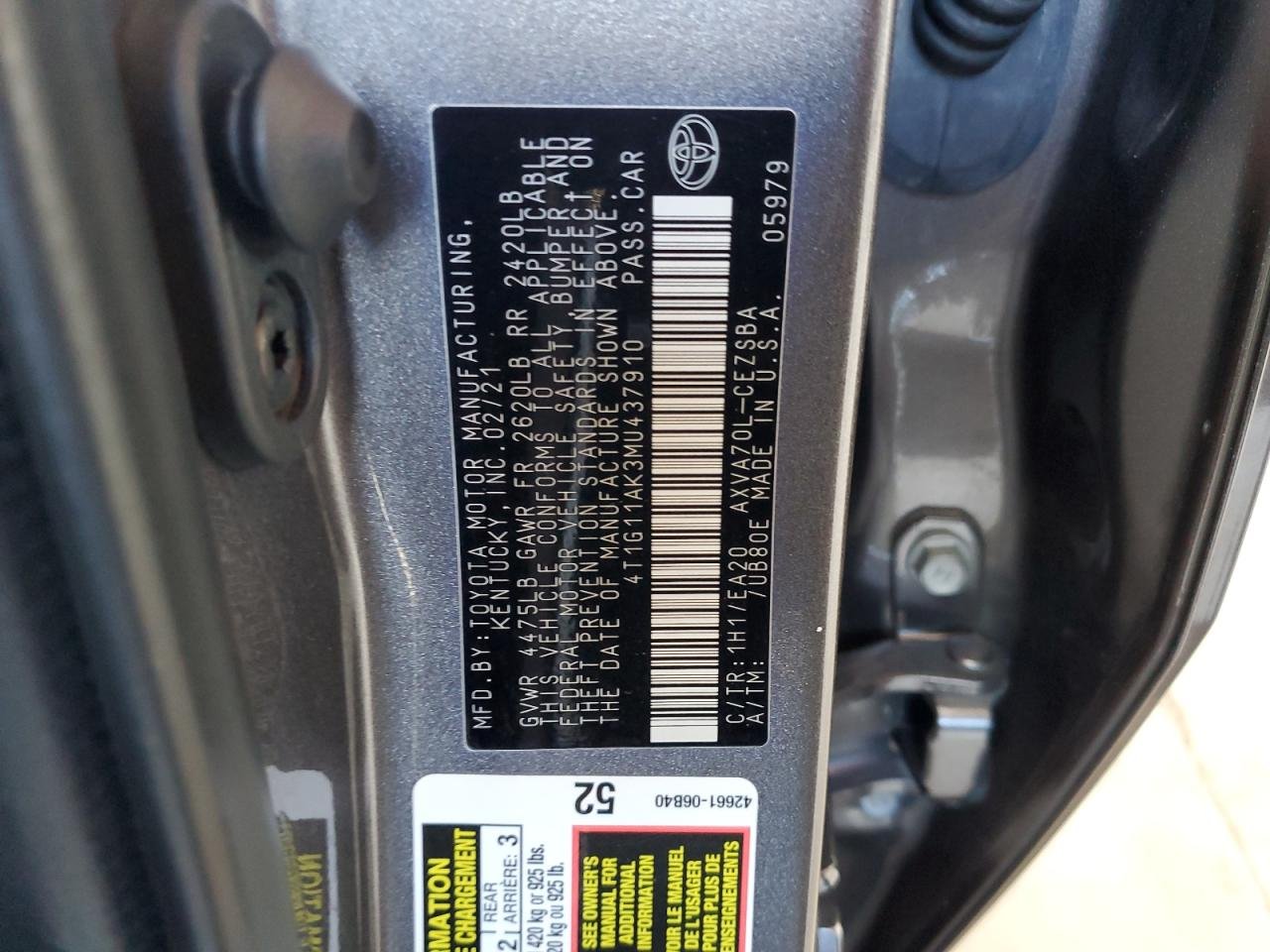 2021 Toyota Camry Se 12