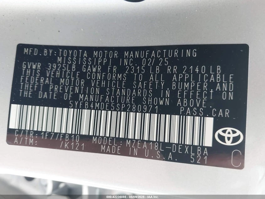 2025 Toyota Corolla Le 17