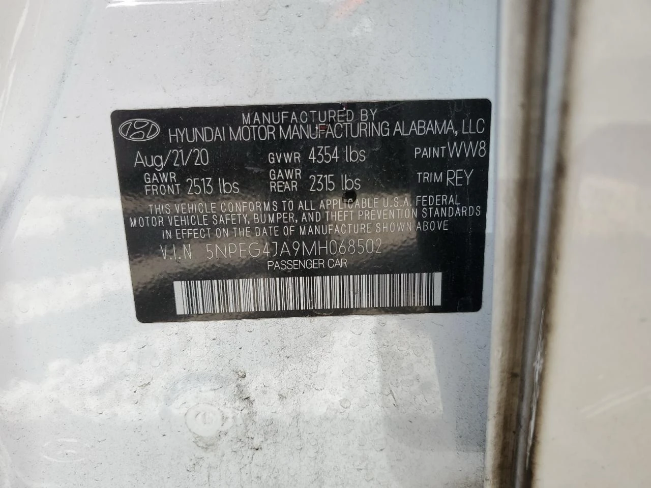 2021 Hyundai Sonata Se 17