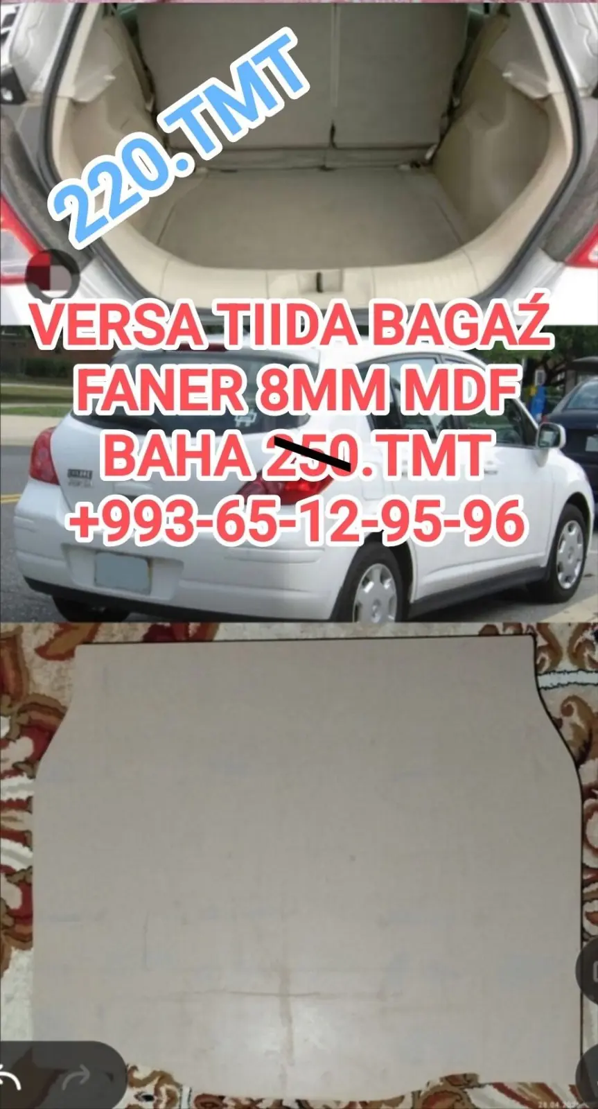 VERSA TIIDA BAGAŹ FANER MDF 8MM 1