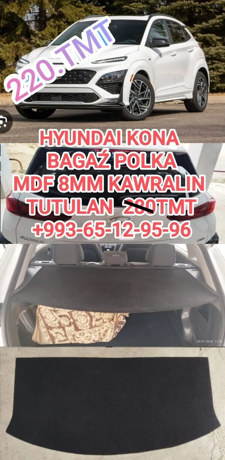 HYUNDAI KONA BAGAŹ POLKA MDF 8MM 1