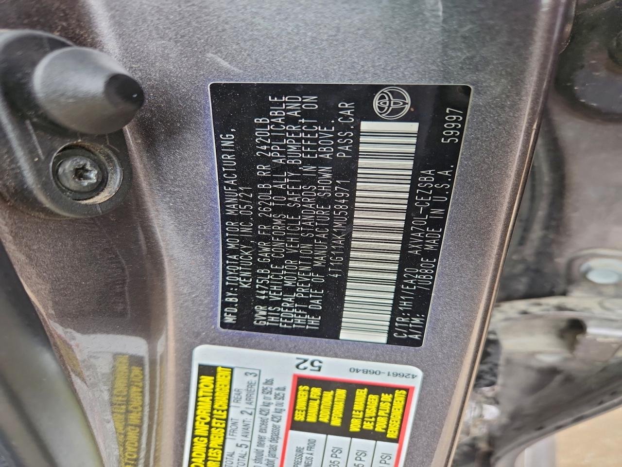 2021 Toyota Camry Se 12