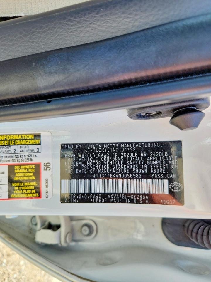 2022 Toyota Camry Le 12