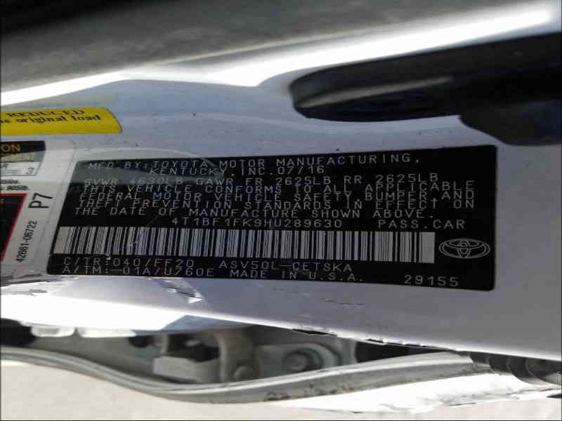 2017 TOYOTA Camry 6
