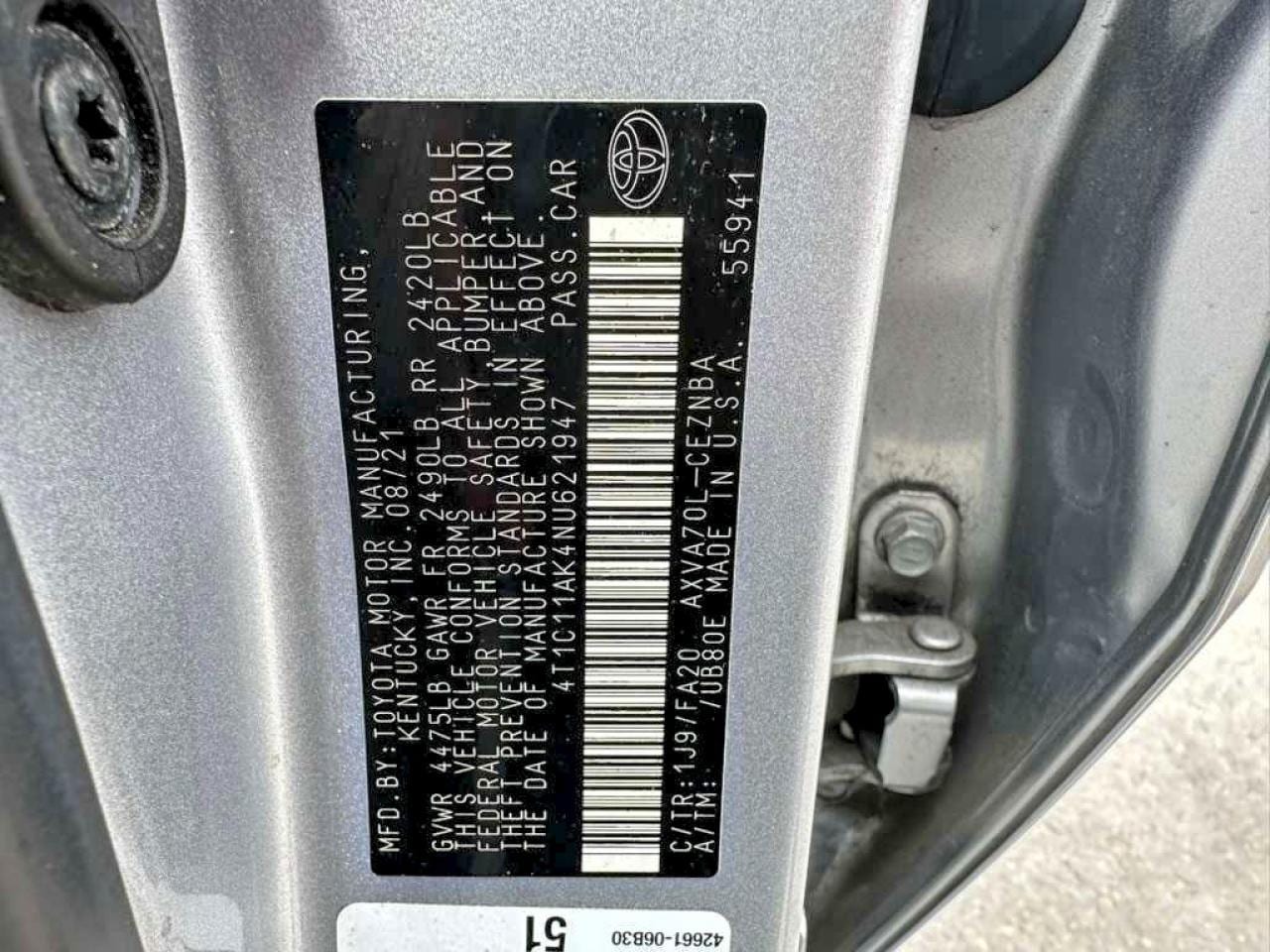2022 Toyota Camry Le 15
