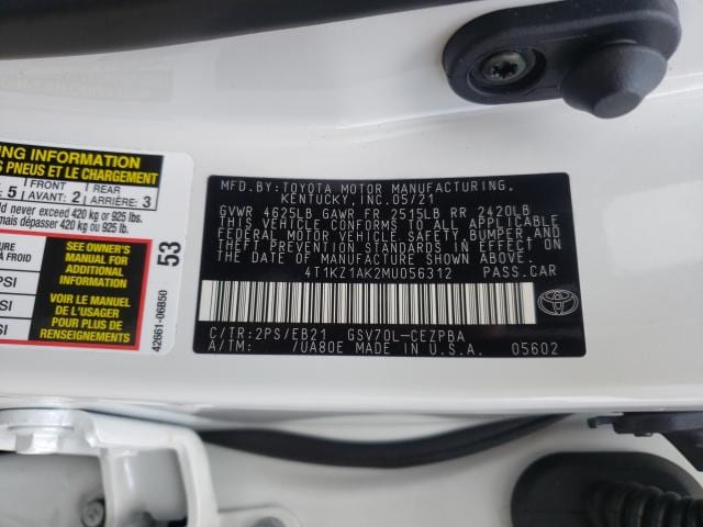2021 Toyota Camry XSE 16