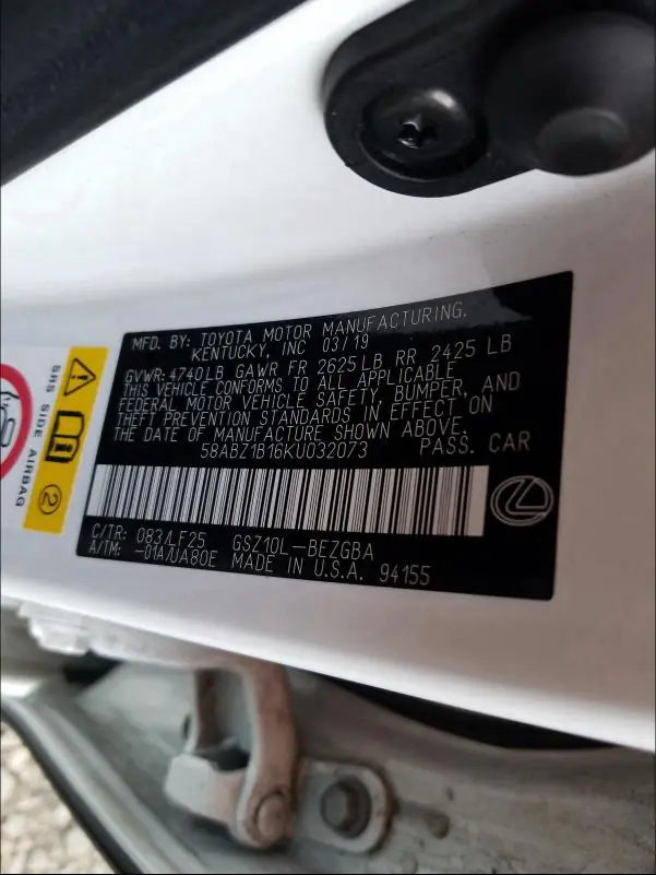 2019 Lexus ES350 GSZ10L/AXZH10L 15