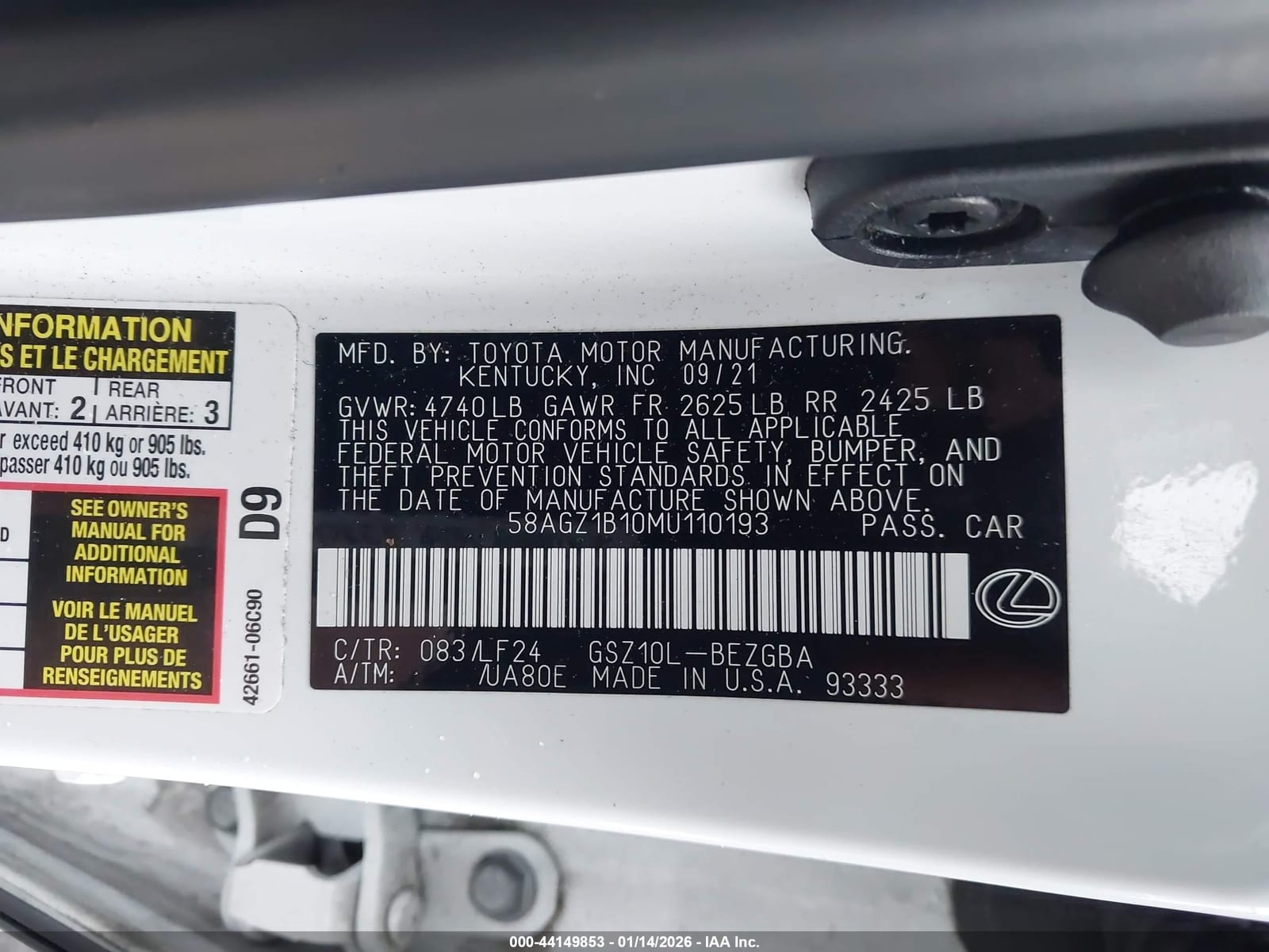 2021 Lexus Es 350 F Sport 17