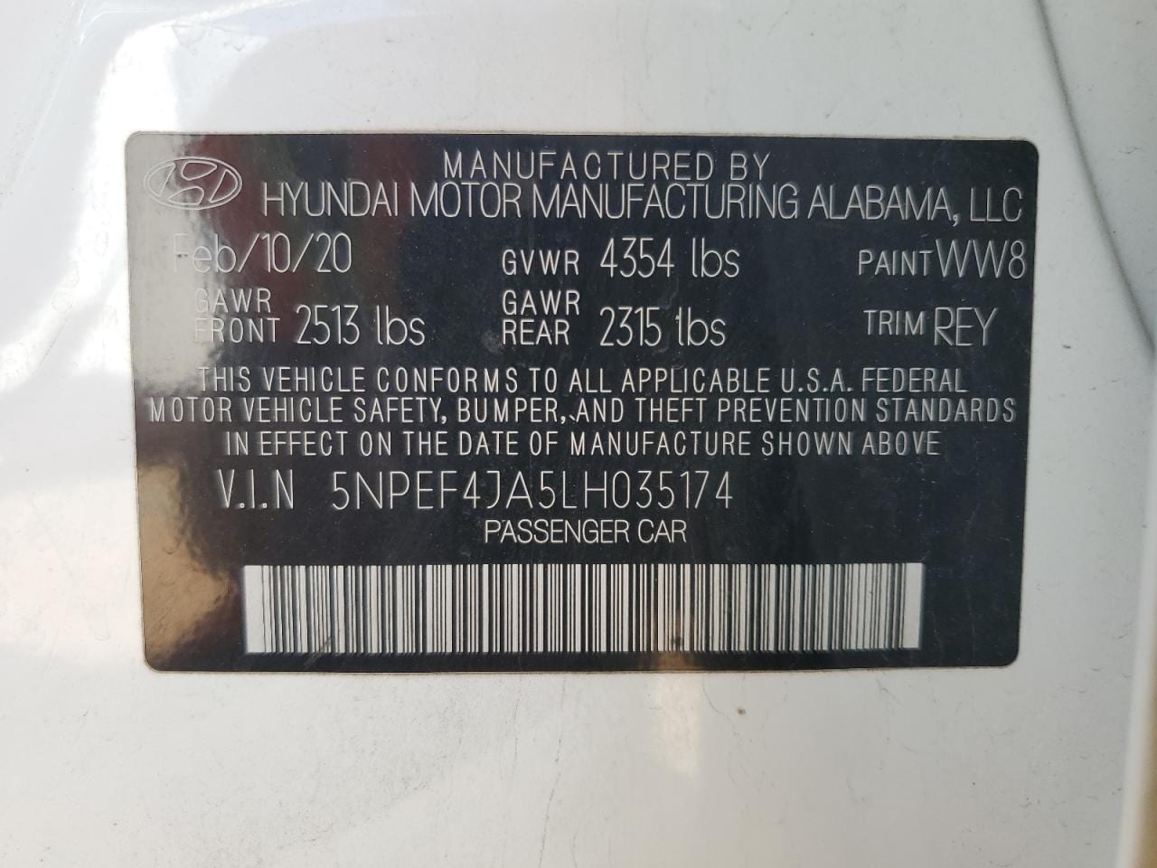 2020 Hyundai Sonata Sel 12