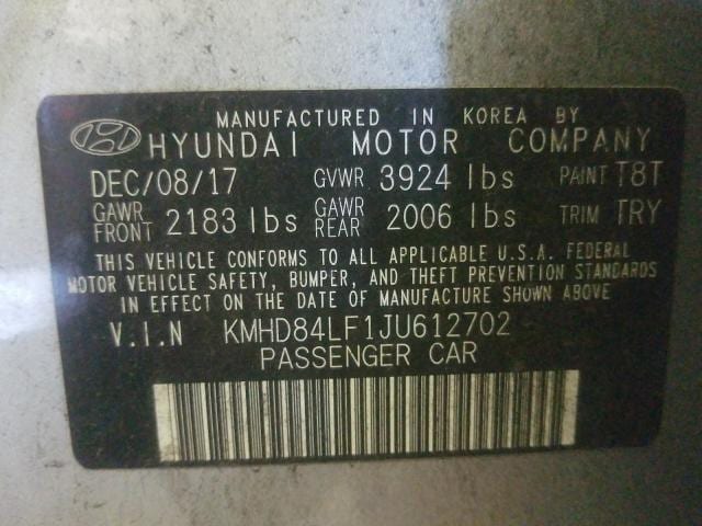 2018 Hyundai Elantra SEL / Value Edition / Limited 18